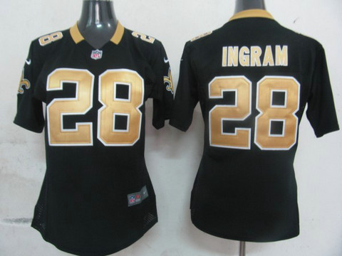 New Orleans Saints 28 Ingram Authentic Black Game Nike nfl